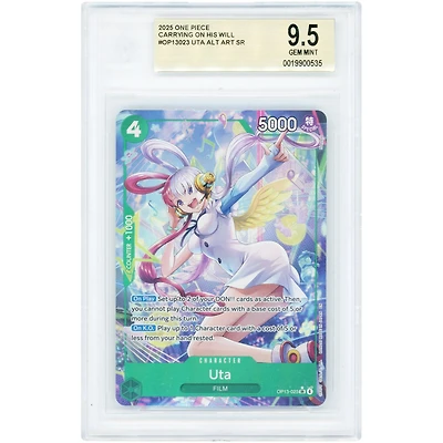 Uta 2025 One Piece Carrying On His Will Alternate Art Secret Rare #OP13-023 BGS Authenticated 9.5 Card