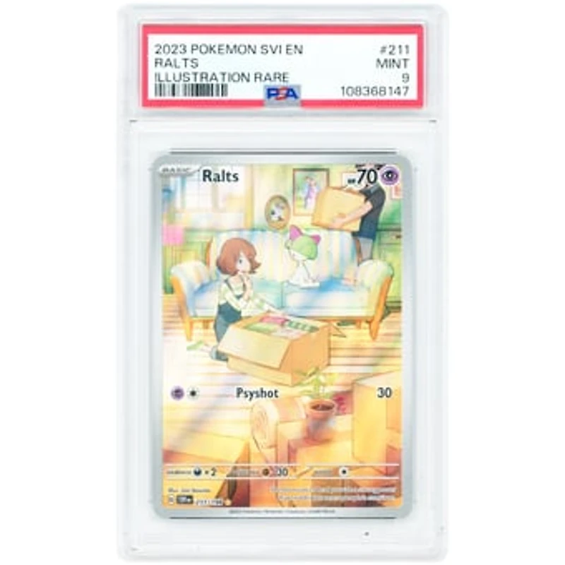 Ralts 2023 Pokemon Scarlet & Violet Base Set Illustration Rare #211 PSA Authenticated 9 Card