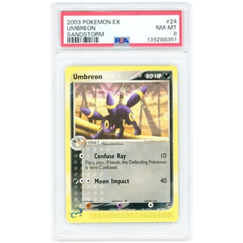 Umbreon 2003 Pokemon EX Sandstorm Rare #24 PSA Authenticated 8 Card