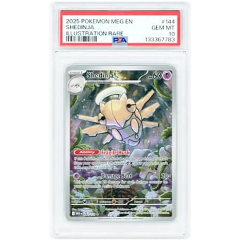Shedinja 2025 Pokemon Mega Evolution Illustration Rare #144 PSA Authenticated 10 Card