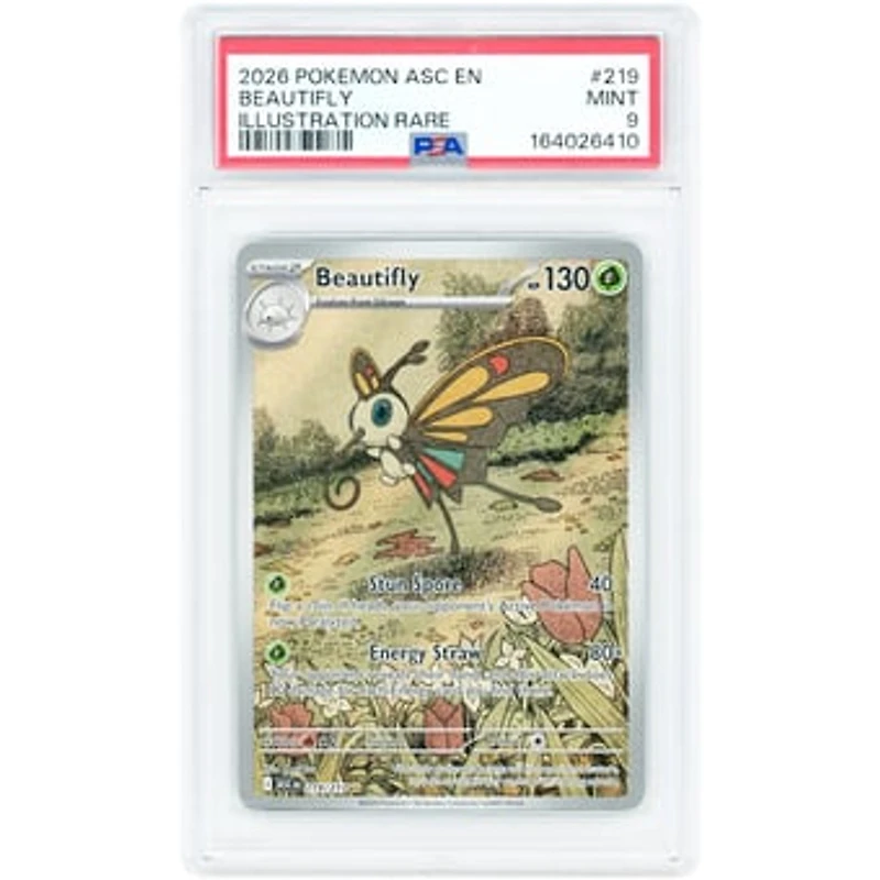 Beautifly 2026 Pokemon Ascended Heroes Illustration Rare #219 PSA Authenticated 9 Card