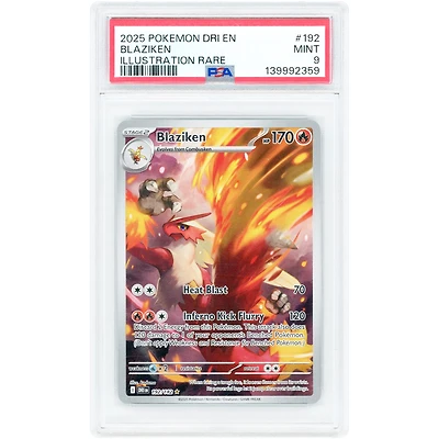 Blaziken 2025 Pokemon Destined Rivals Illustration Rare #192 PSA Authenticated 9 Card