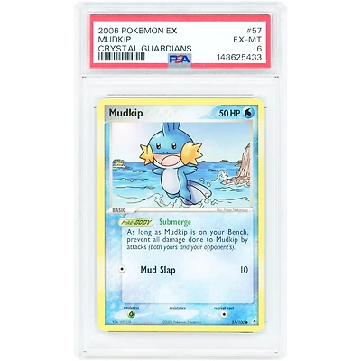 Mudkip 2006 Pokemon EX Crystal Guardians Common #57 PSA Authenticated 6 Card