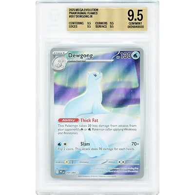 Dewgong 2025 Pokemon Phantasmal Flames Illustration Rare #97 BGS Authenticated 9.5 Card