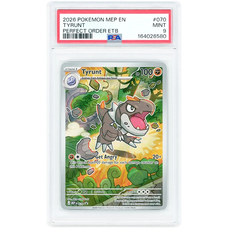 Tyrunt 2026 Pokemon Mega Evolution Promo #70 PSA Authenticated 9 Card