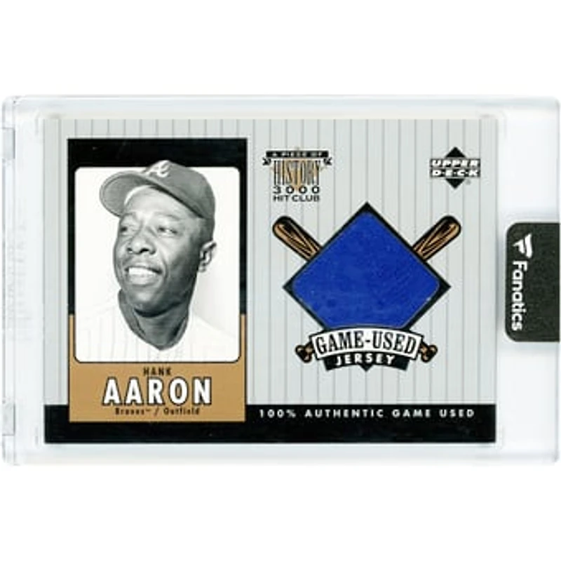 Hank Aaron Atlanta Braves 2000 Upper Deck A Piece Of History 3000 Hit Club Game Used Relic #HA-J Card