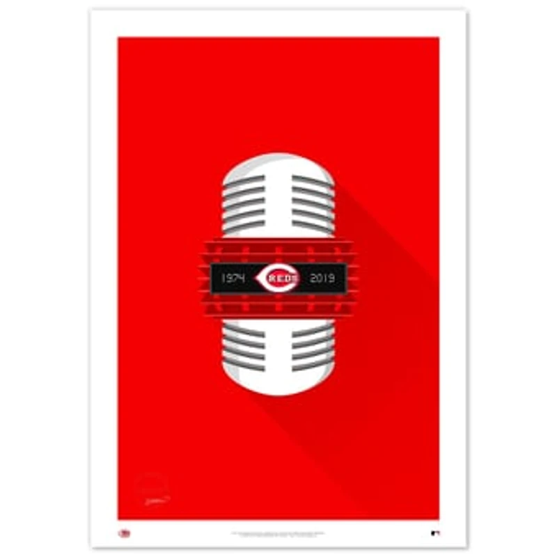 Cincinnati Reds Limited Edition 14" x 20" Minimalist Broadcaster Art Print