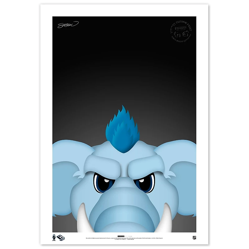 TUSKY Utah Mammoth Limited Edition 24" x 36" Minimalist Mascot Art Print