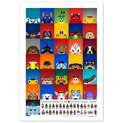 NHL 14" x 20" Minimalist Mascot Art Print