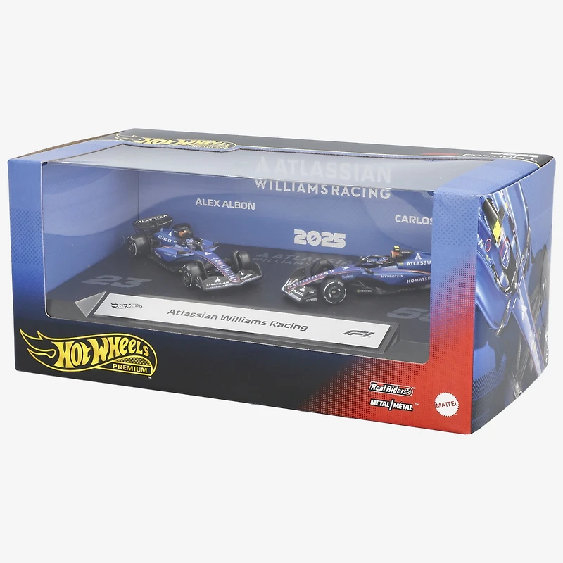 Mattel Alex Albon & Carlos Sainz Williams Racing Premium Formula 1 2025 2-Pack 1:64 Scale Racecars