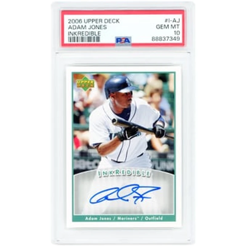 Adam Jones Seattle Mariners Autographed 2006 Upper Deck Inkredible #I-AJ PSA Authenticated 10 Card