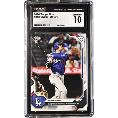 Shohei Ohtani Los Angeles Dodgers 2026 Topps Now Season-High 5 RBI in Huge in-state Rivalry Win #212 CGC Authenticated GEM MINT 10 Card