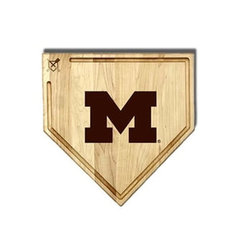 Jardine Michigan Wolverines Baseball BBQ 17" x 17" Home Plate Cutting Board with Trough