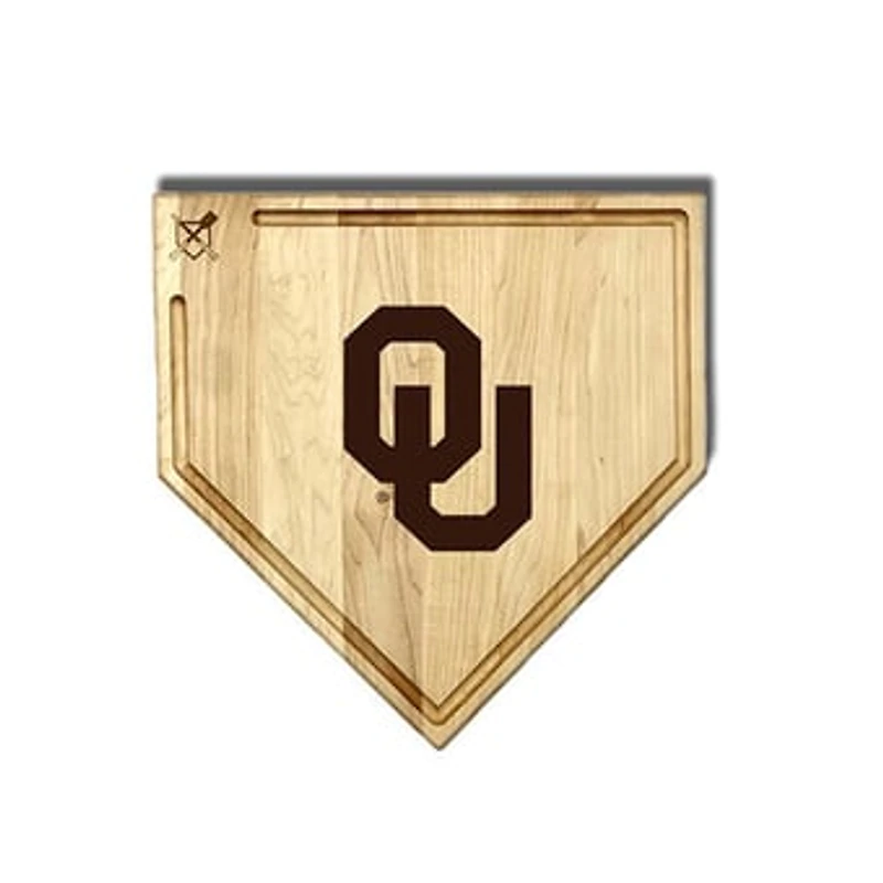 Jardine Oklahoma Sooners Baseball BBQ 17" x 17" Home Plate Cutting Board with Trough