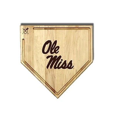 Jardine Ole Miss Rebels Baseball BBQ 17" x 17" Home Plate Cutting Board with Trough