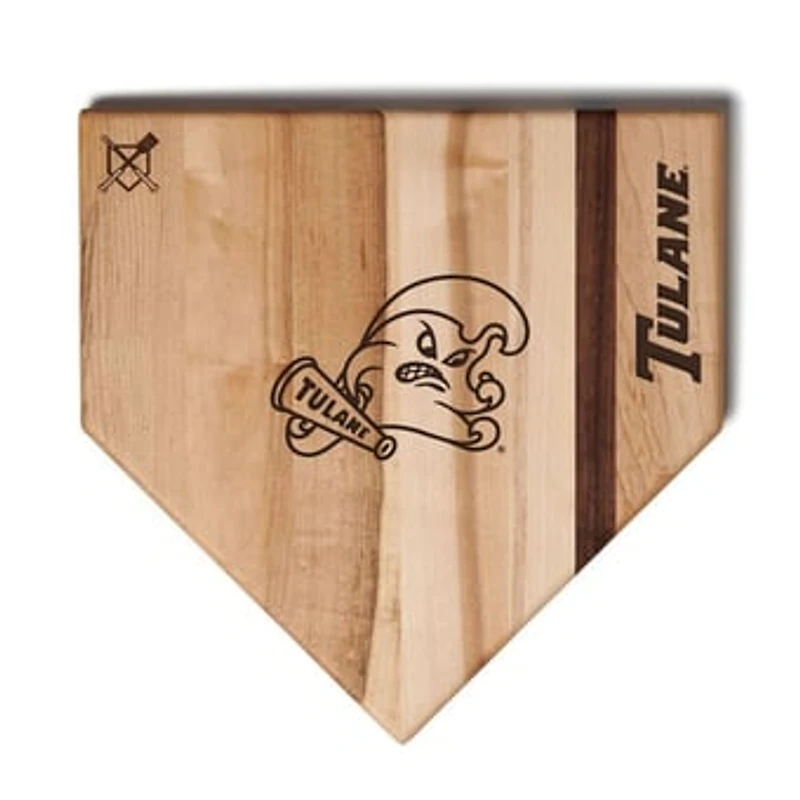 Jardine Tulane Green Wave Baseball BBQ 12" x 12" Home Plate Cutting Board
