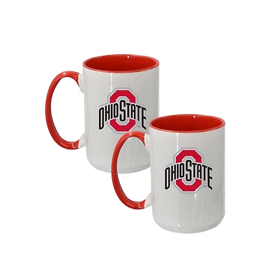 The Memory Company Ohio State Buckeyes Two-Piece 15oz. Logo Coffee Mug Set