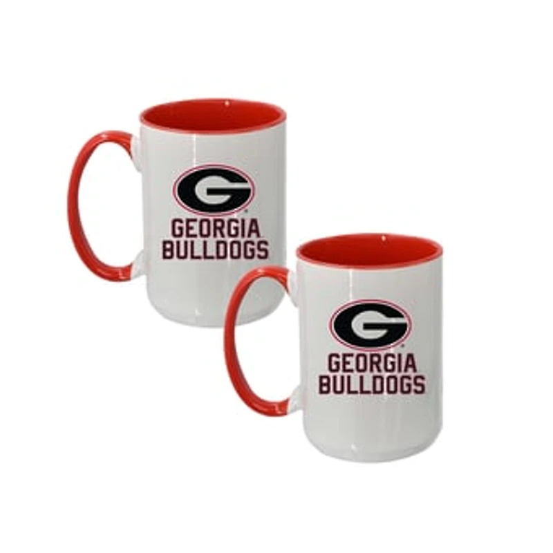 The Memory Company Georgia Bulldogs Two-Piece 15oz. Logo Coffee Mug Set