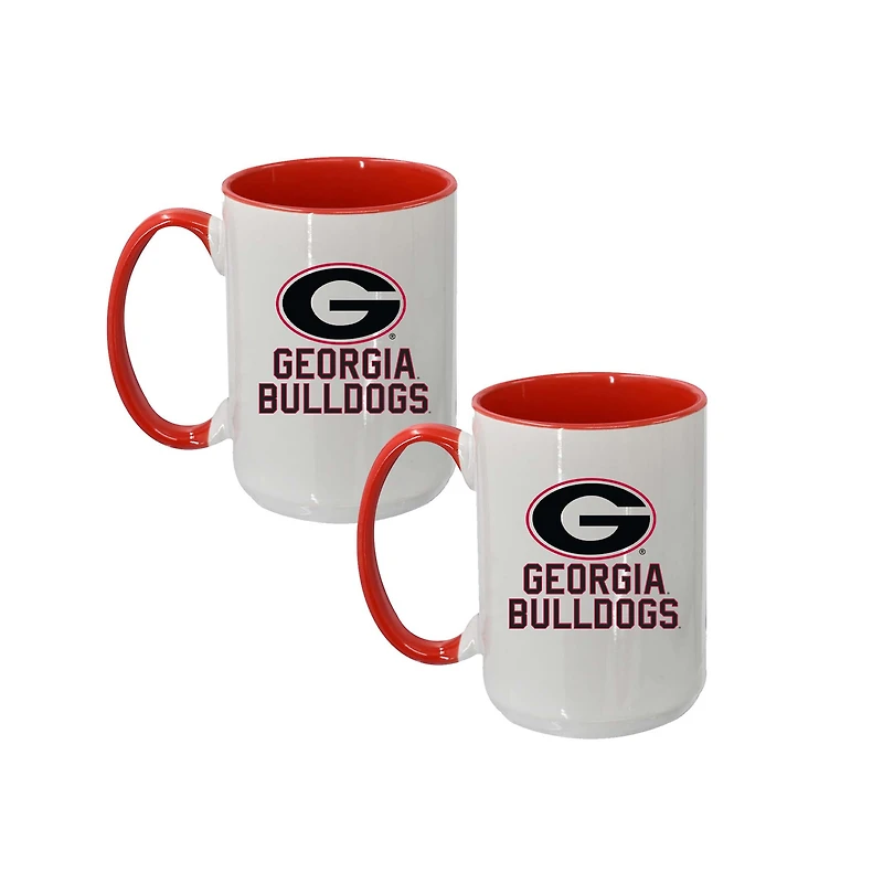 The Memory Company Georgia Bulldogs Two-Piece 15oz. Logo Coffee Mug Set