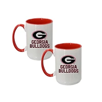 The Memory Company Georgia Bulldogs Two-Piece 15oz. Logo Coffee Mug Set