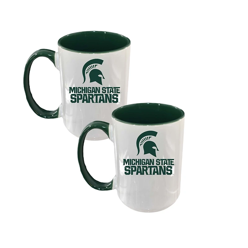 The Memory Company Michigan State Spartans Two-Piece 15oz. Logo Coffee Mug Set