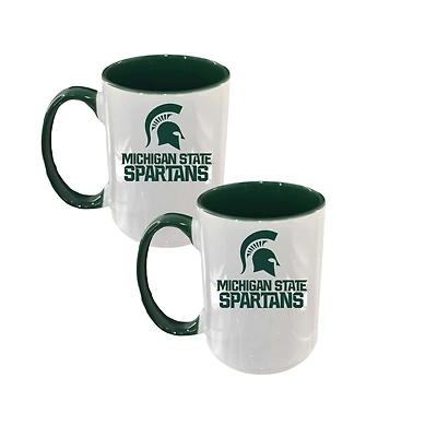 The Memory Company Michigan State Spartans Two-Piece 15oz. Logo Coffee Mug Set