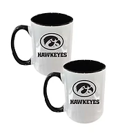 The Memory Company Iowa Hawkeyes Two-Piece 15oz. Logo Coffee Mug Set