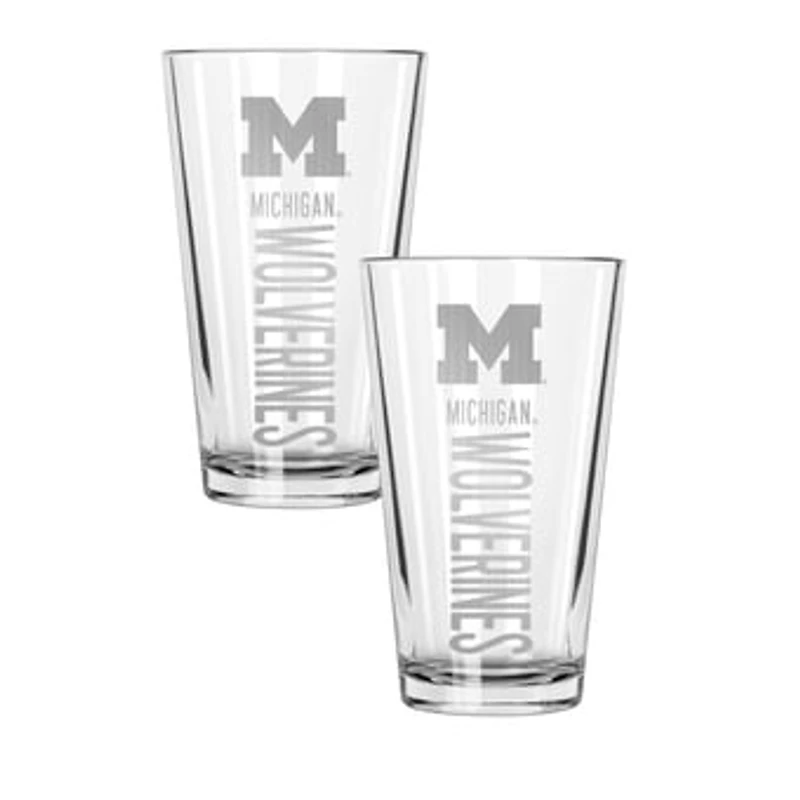 The Memory Company Michigan Wolverines Two-Piece 16oz. Pinnacle Pint Glass Set