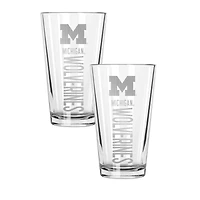 The Memory Company Michigan Wolverines Two-Piece 16oz. Pinnacle Pint Glass Set