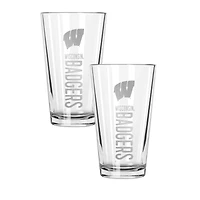 The Memory Company Wisconsin Badgers Two-Piece 16oz. Pinnacle Pint Glass Set