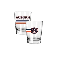 The Memory Company Auburn Tigers Two-Piece 15oz. Big Stripes Double Old Fashioned Glass Set