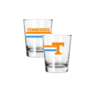 The Memory Company Tennessee Volunteers Two-Piece 15oz. Big Stripes Double Old Fashioned Glass Set