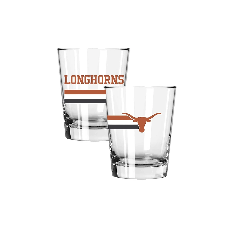 The Memory Company Texas Longhorns Two-Piece 15oz. Big Stripes Double Old Fashioned Glass Set