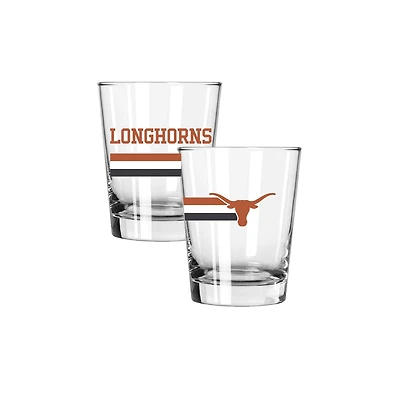 The Memory Company Texas Longhorns Two-Piece 15oz. Big Stripes Double Old Fashioned Glass Set