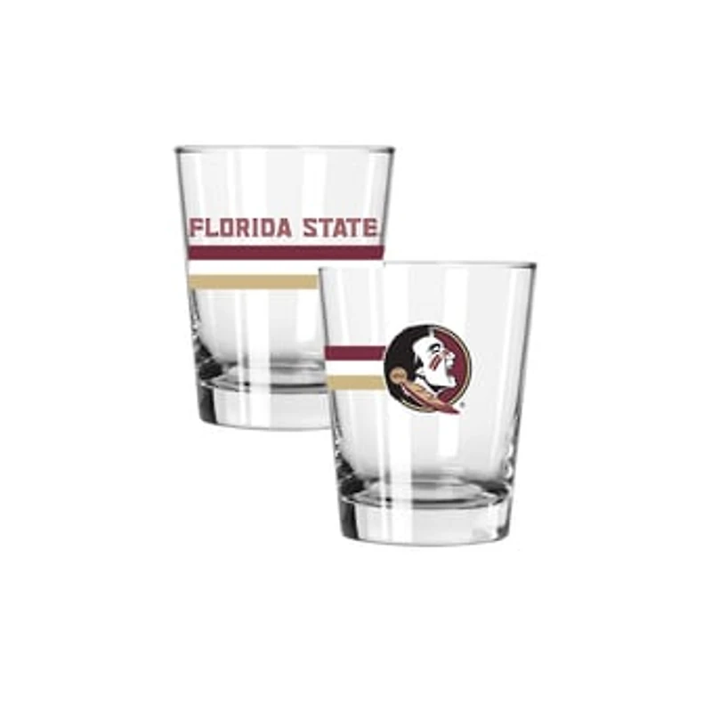 The Memory Company Florida State Seminoles Two-Piece 15oz. Big Stripes Double Old Fashioned Glass Set
