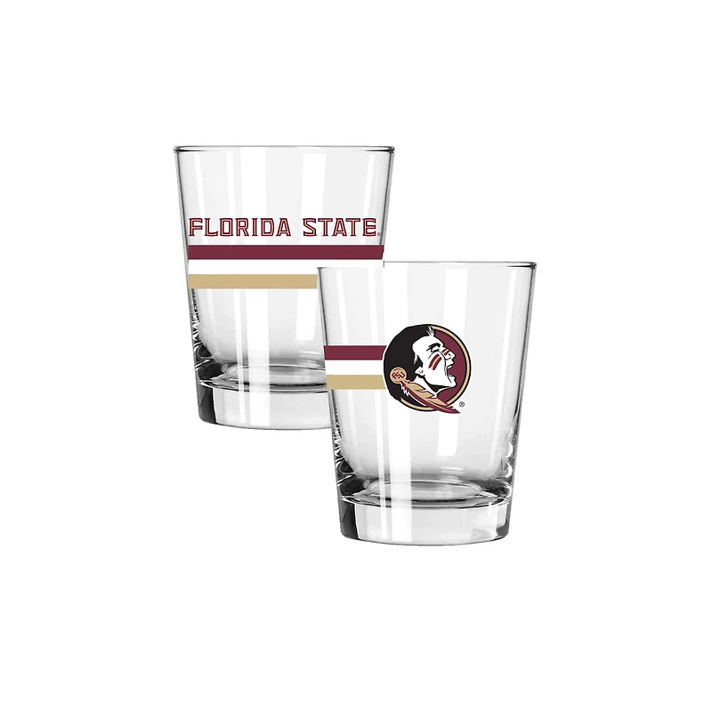 The Memory Company Florida State Seminoles Two-Piece 15oz. Big Stripes Double Old Fashioned Glass Set