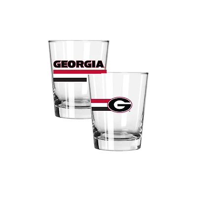 The Memory Company Georgia Bulldogs Two-Piece 15oz. Big Stripes Double Old Fashioned Glass Set