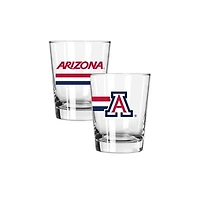 The Memory Company Arizona Wildcats Two-Piece 15oz. Big Stripes Double Old Fashioned Glass Set
