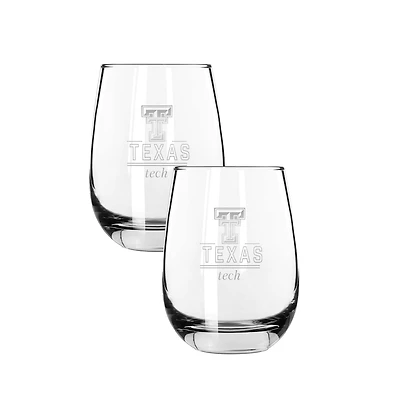 The Memory Company Texas Tech Red Raiders Two-Piece 15oz. Classic Crew Stemless Wine Glass Set