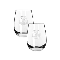 The Memory Company LSU Tigers Two-Piece 15oz. Classic Crew Stemless Wine Glass Set