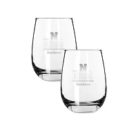 The Memory Company Nebraska Huskers Two-Piece 15oz. Classic Crew Stemless Wine Glass Set