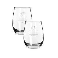 The Memory Company Wisconsin Badgers Two-Piece 15oz. Classic Crew Stemless Wine Glass Set