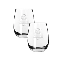 The Memory Company Auburn Tigers Two-Piece 15oz. Classic Crew Stemless Wine Glass Set