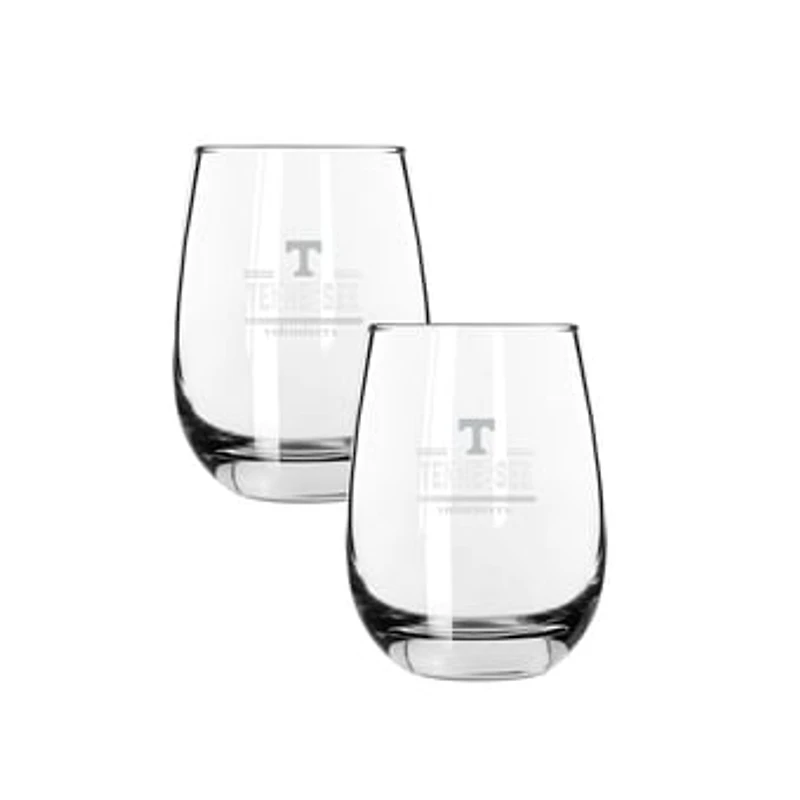 The Memory Company Tennessee Volunteers Two-Piece 15oz. Classic Crew Stemless Wine Glass Set