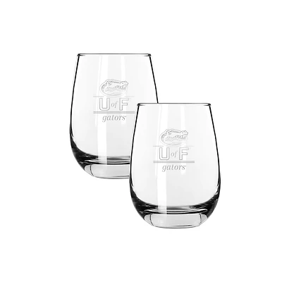 The Memory Company Florida Gators Two-Piece 15oz. Classic Crew Stemless Wine Glass Set