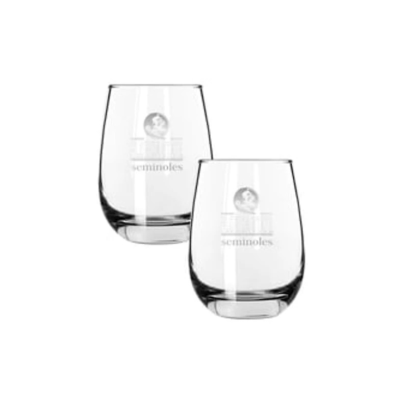 The Memory Company Florida State Seminoles Two-Piece 15oz. Classic Crew Stemless Wine Glass Set