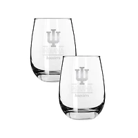 The Memory Company Indiana Hoosiers Two-Piece 15oz. Classic Crew Stemless Wine Glass Set
