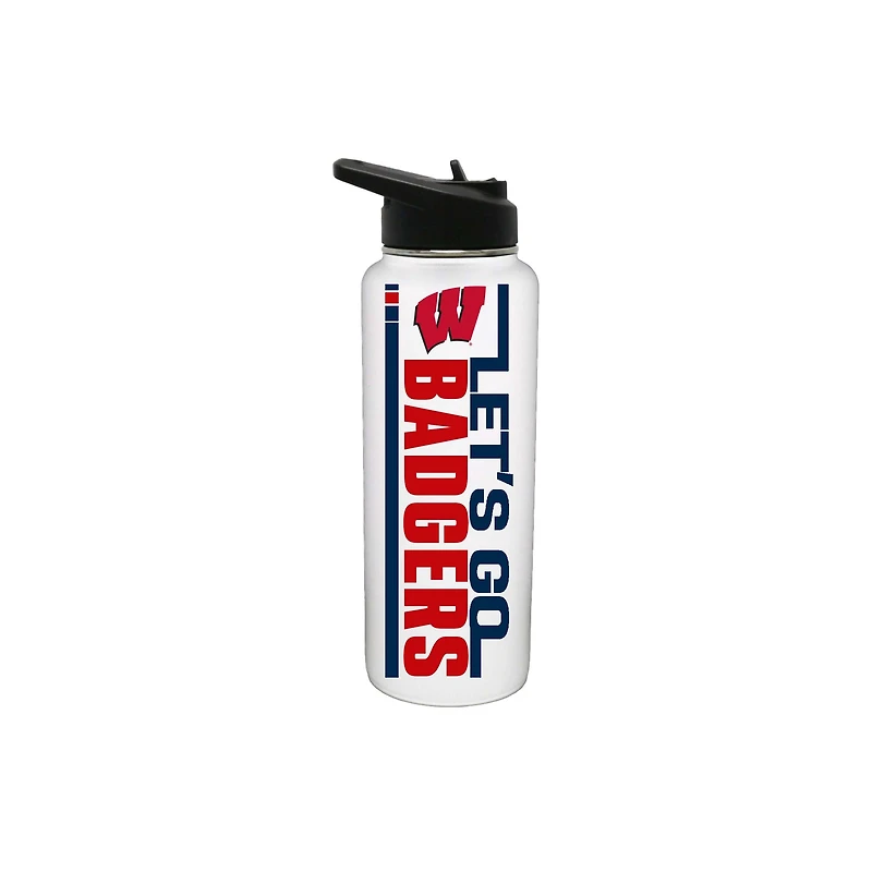 The Memory Company Wisconsin Badgers 34oz. Let's Go Stainless Steel Quencher Bottle