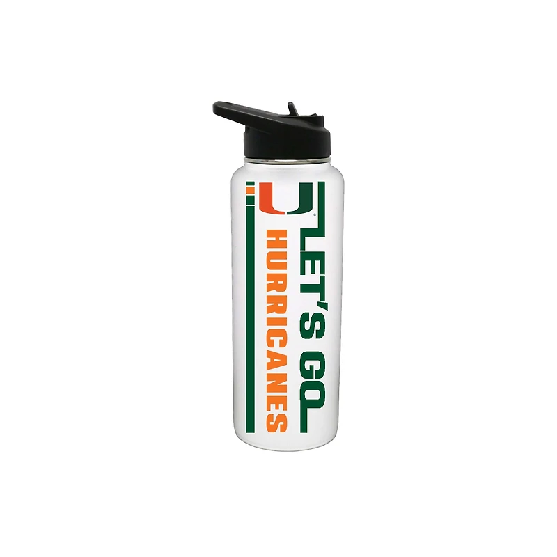 The Memory Company Miami Hurricanes 34oz. Let's Go Stainless Steel Quencher Bottle