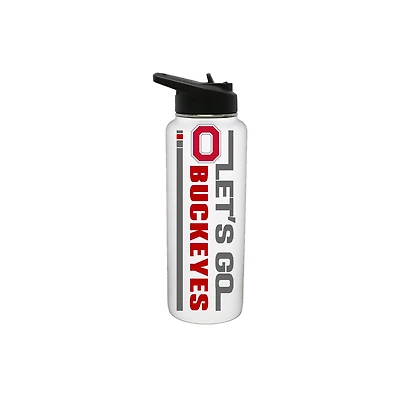 The Memory Company Ohio State Buckeyes 34oz. Let's Go Stainless Steel Quencher Bottle